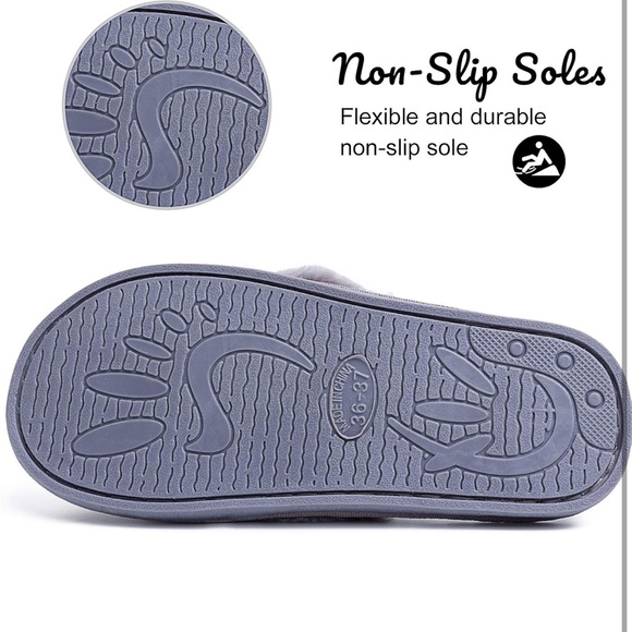 Memory Foam Fuzzy Flip Flop slippers - Picture 7 of 7